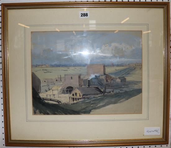 Thames tunnel watercolour